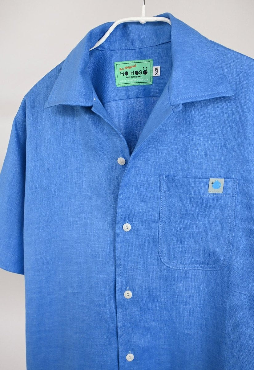 "Tutti Frutti" Linen Shirt - Blueberry